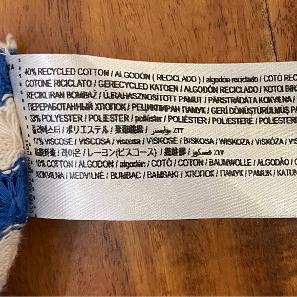 Mango Stripe Knit Jersey Sweater Dress Blue White Button Down Front Size 4. - Picture 15 of 15